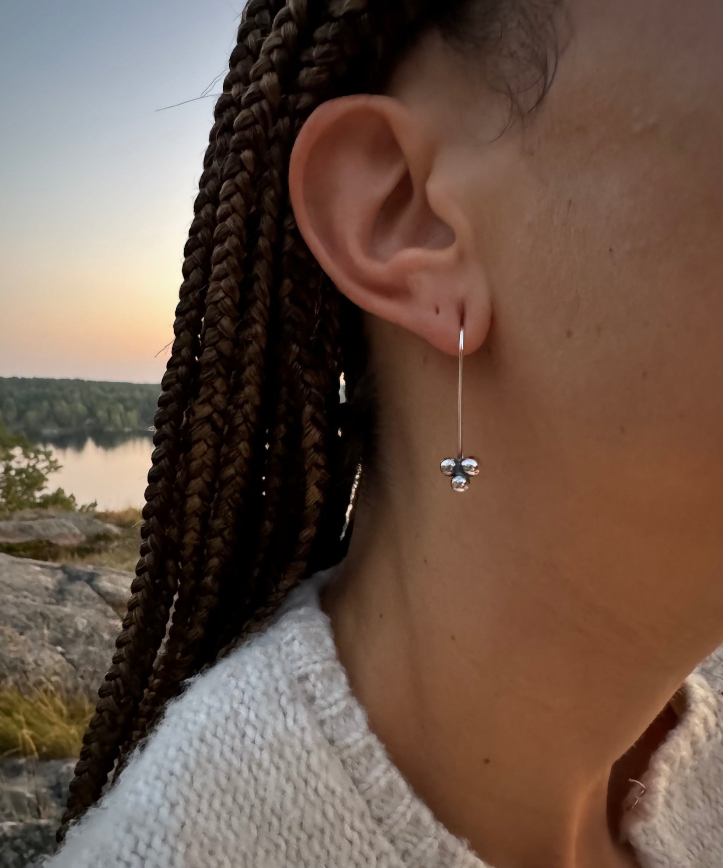 Handmade earrings in silver