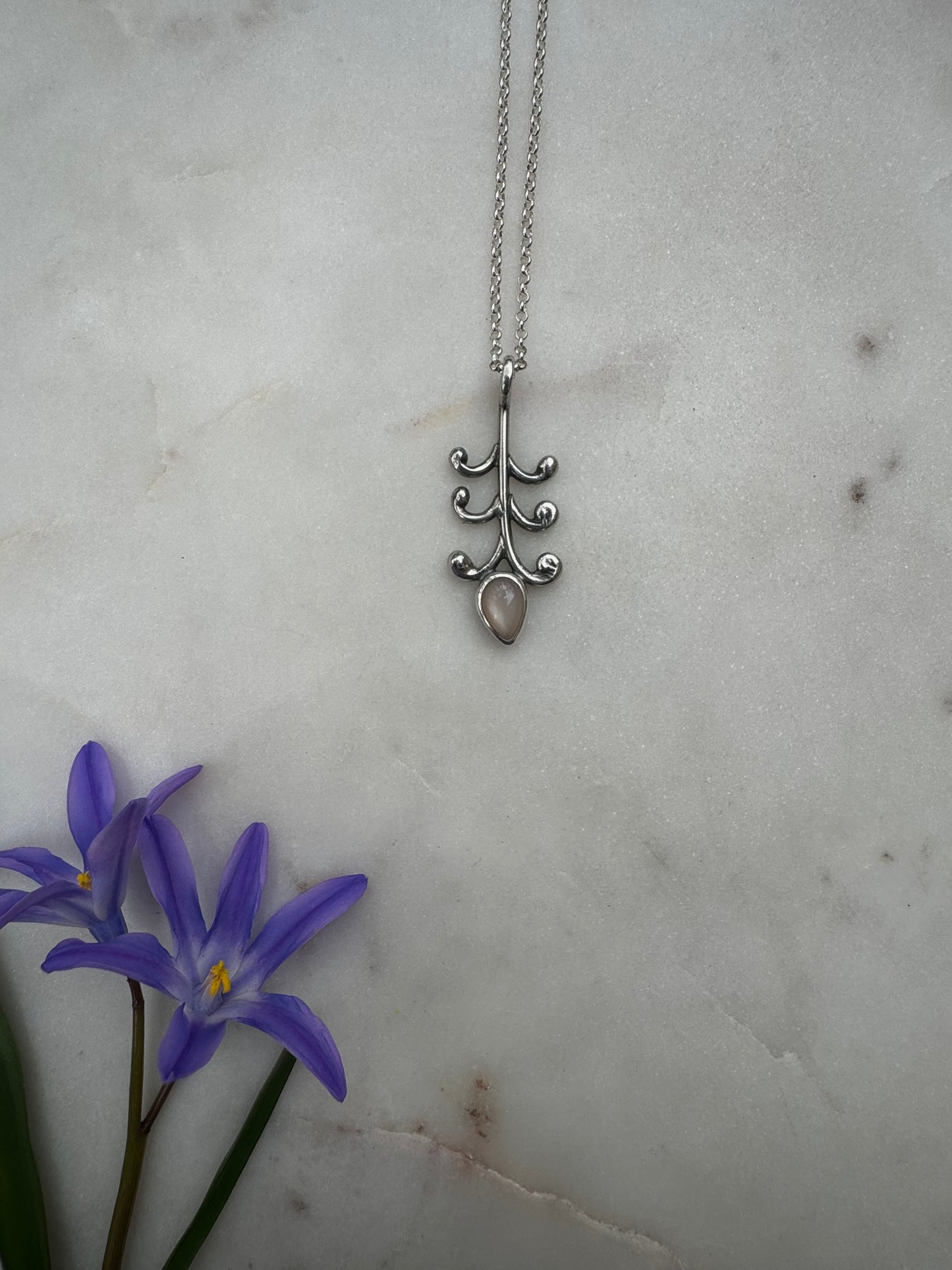 Spring flower silver necklaces