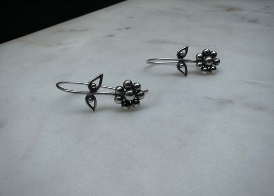 Flower silver earrings