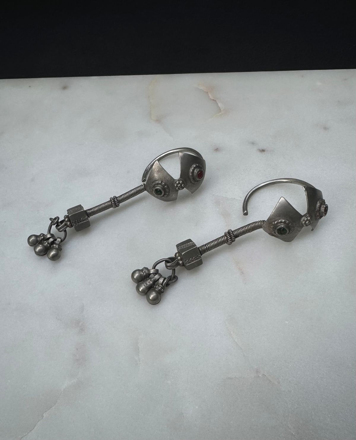 Vintage silver earrings from Gujarat