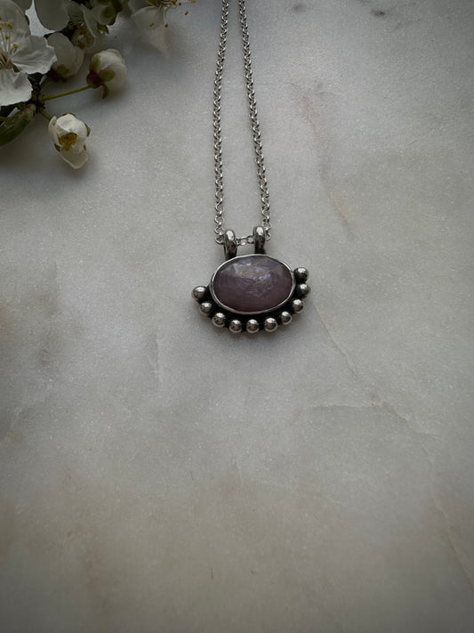 Rose cut ruby necklace
