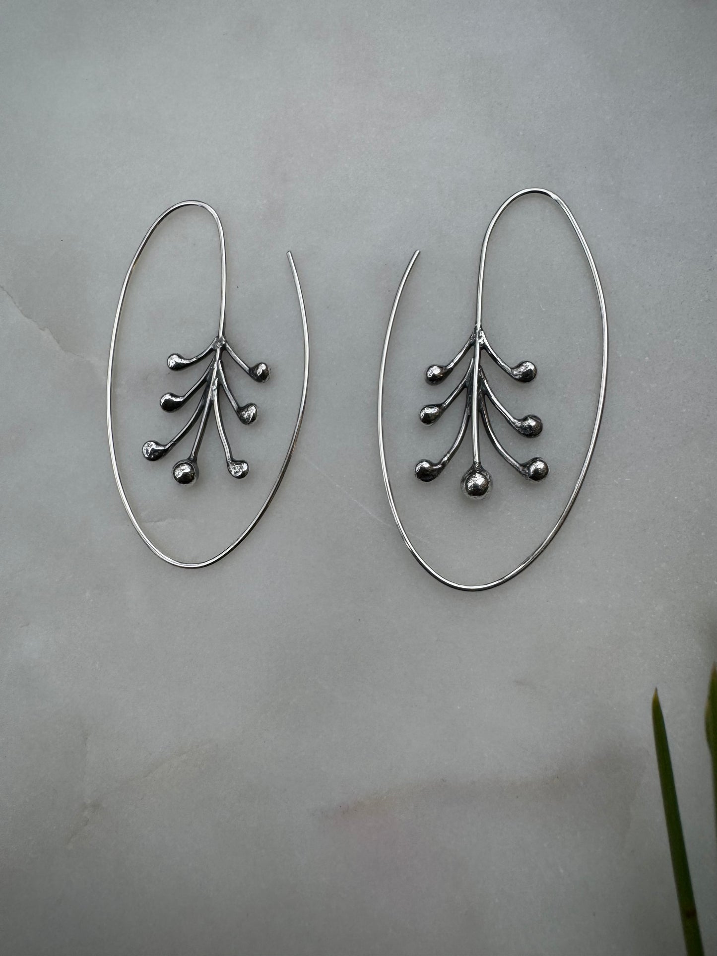 Flower silver earrings