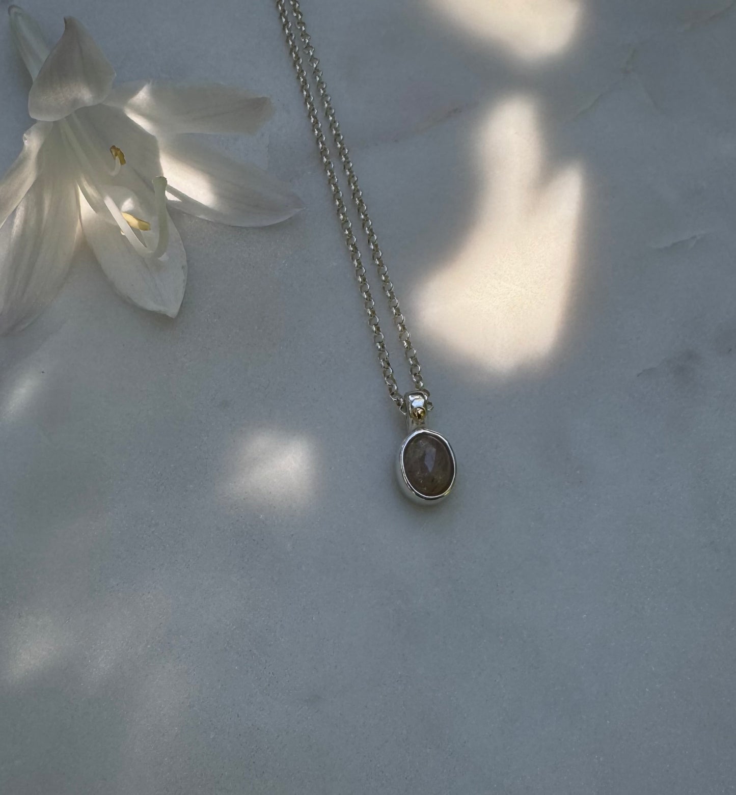 Pink tourmaline necklace with 18k fair trade gold