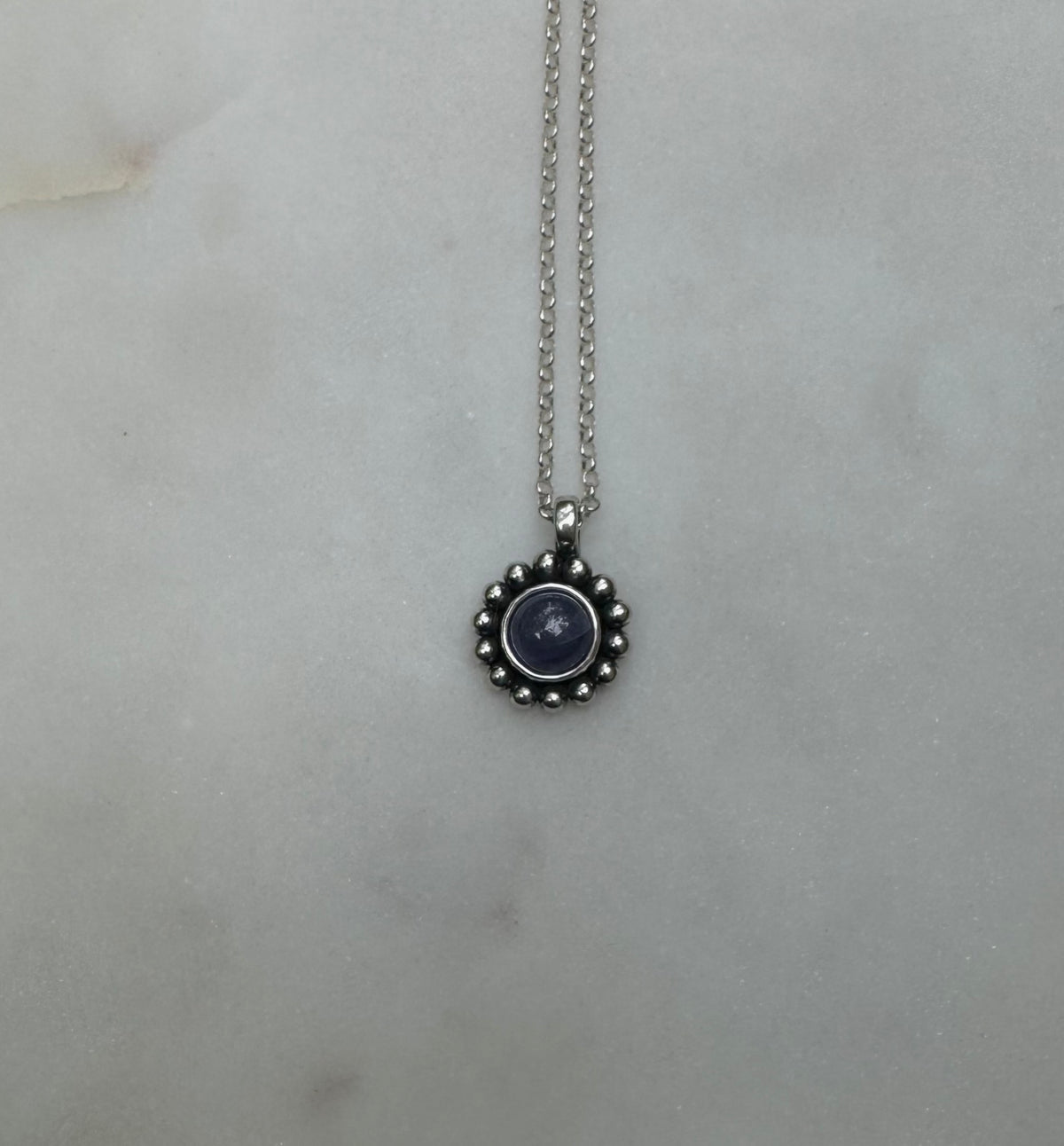 Tanzanite silver necklace