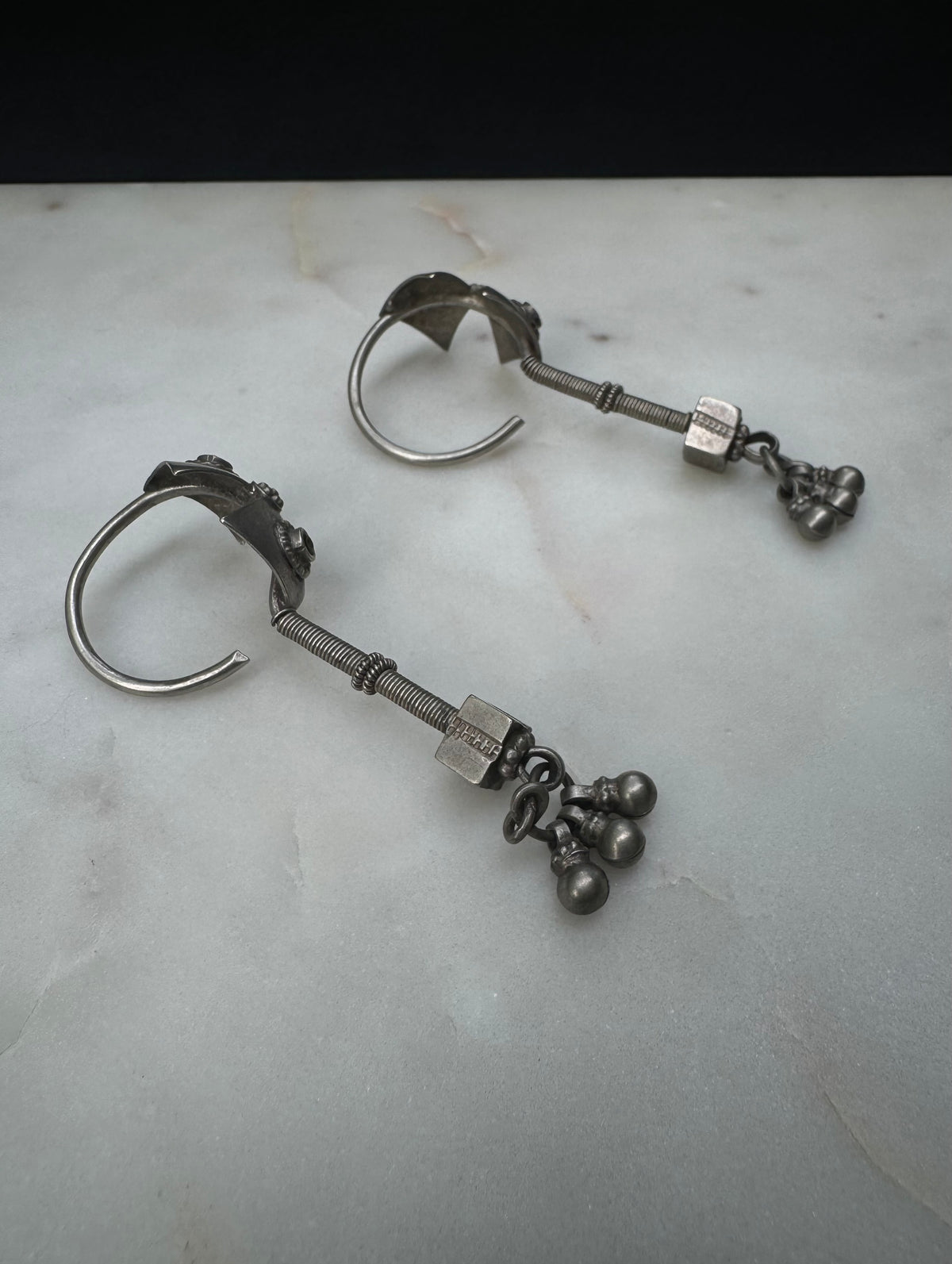Vintage silver earrings from Gujarat