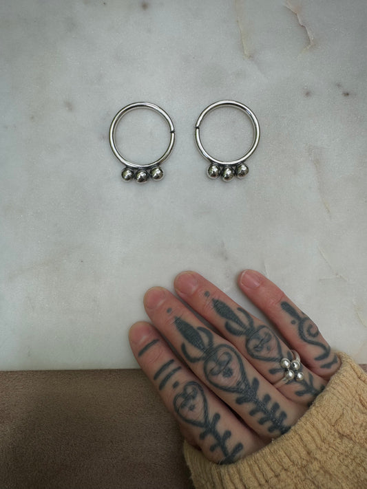 Sterling silver earrings for streched ears