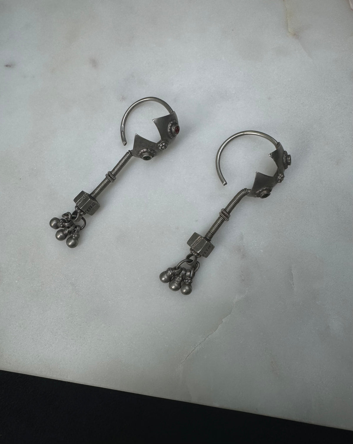 Vintage silver earrings from Gujarat