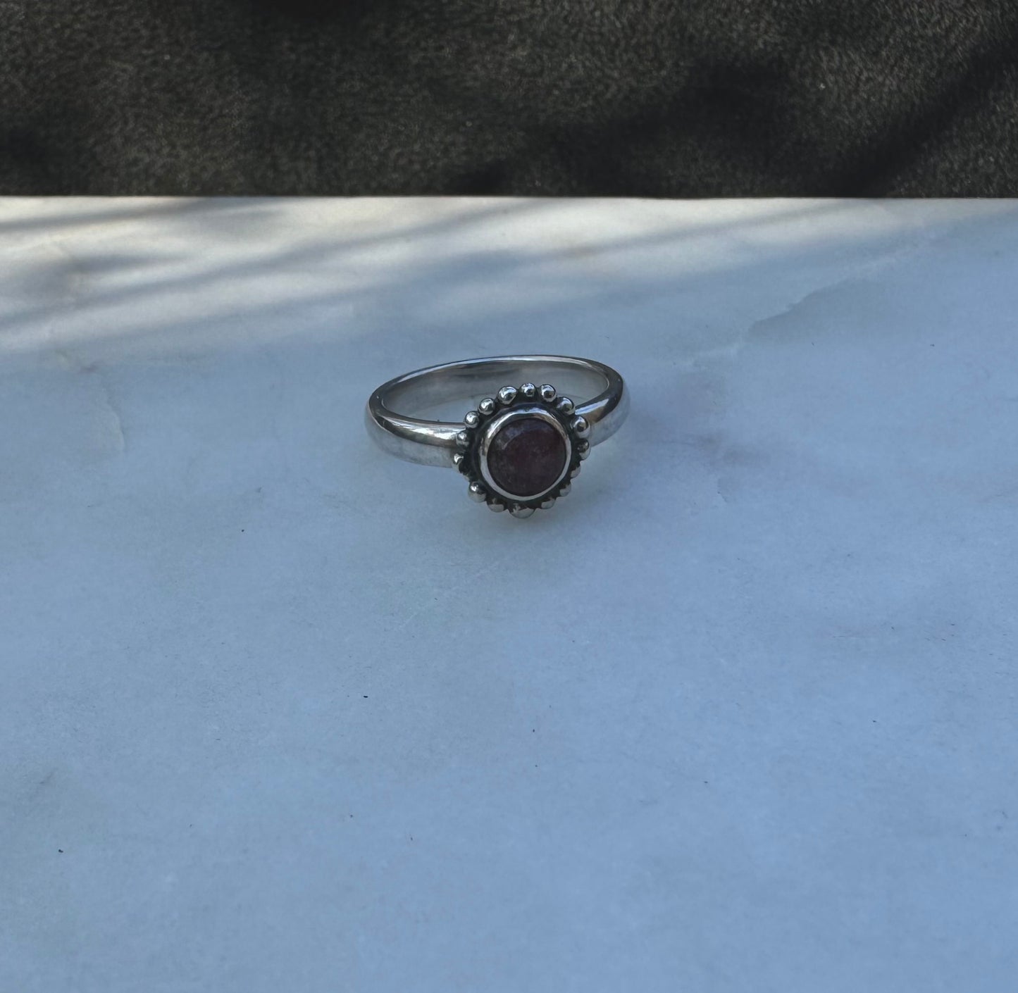 Silver ring with pink tourmaline
