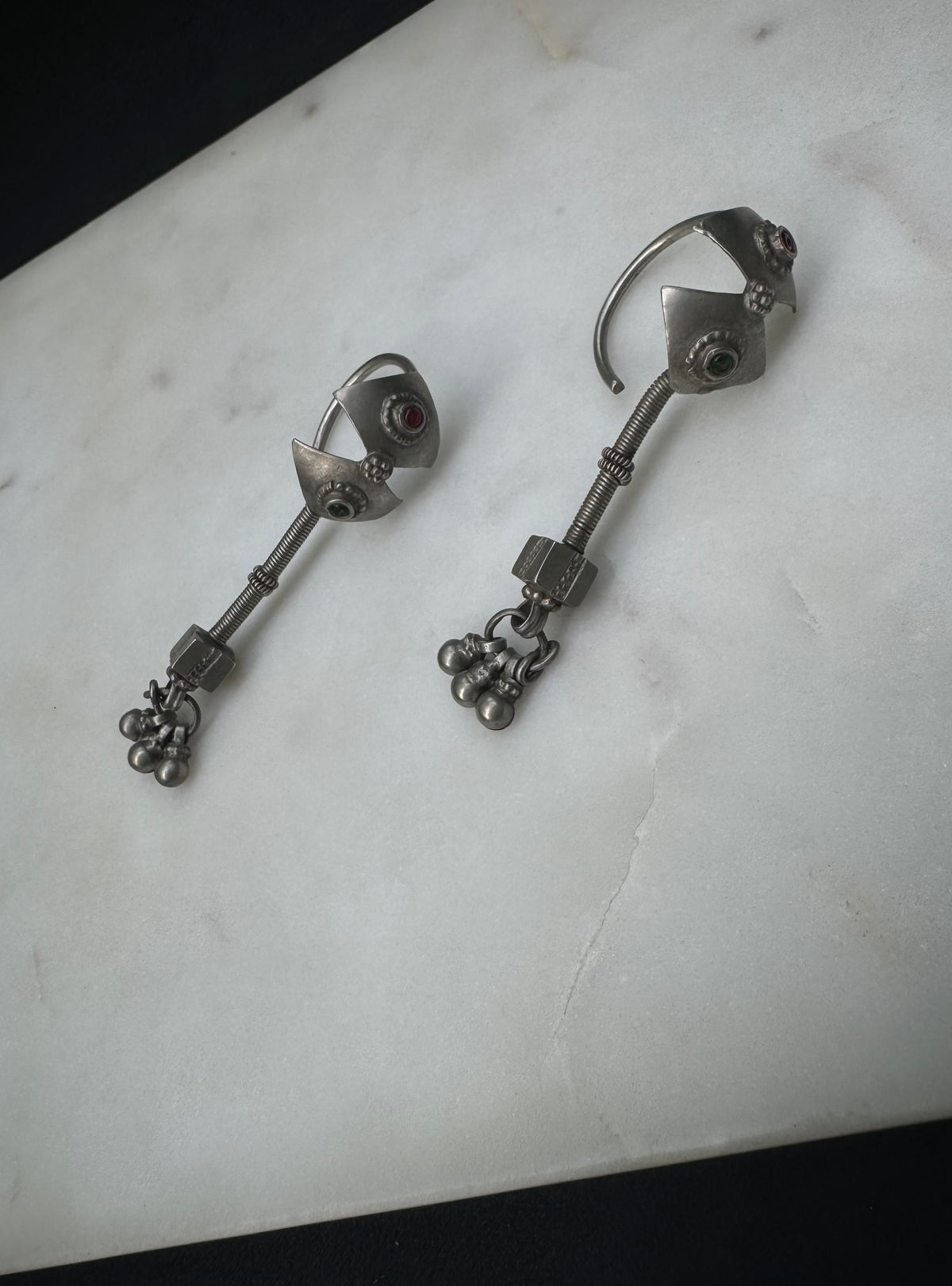 Vintage silver earrings from Gujarat
