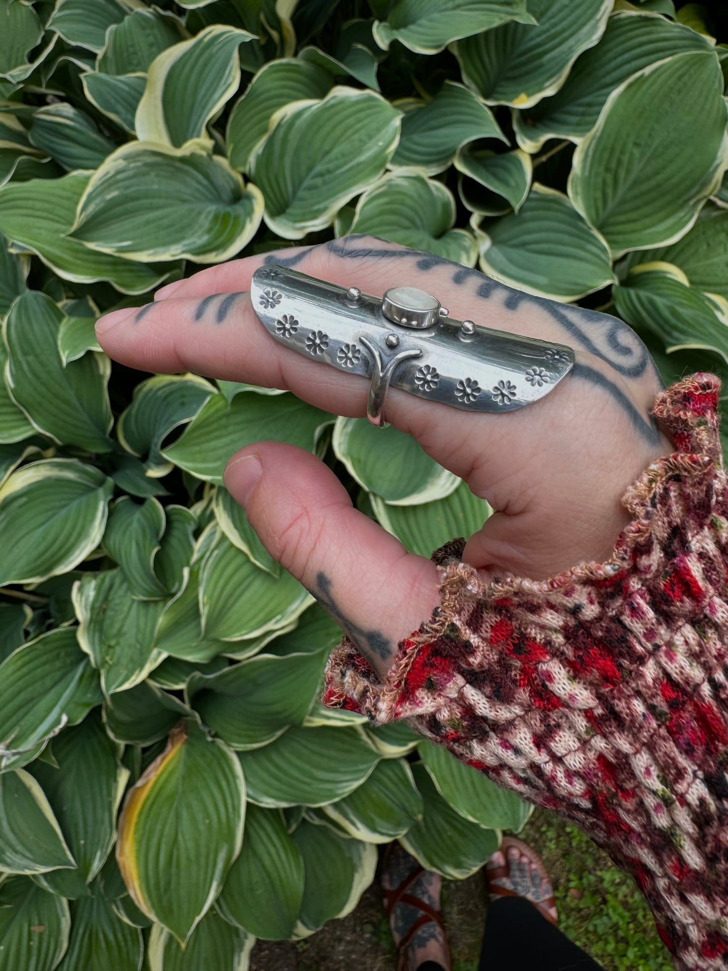 Silverring with moonstone