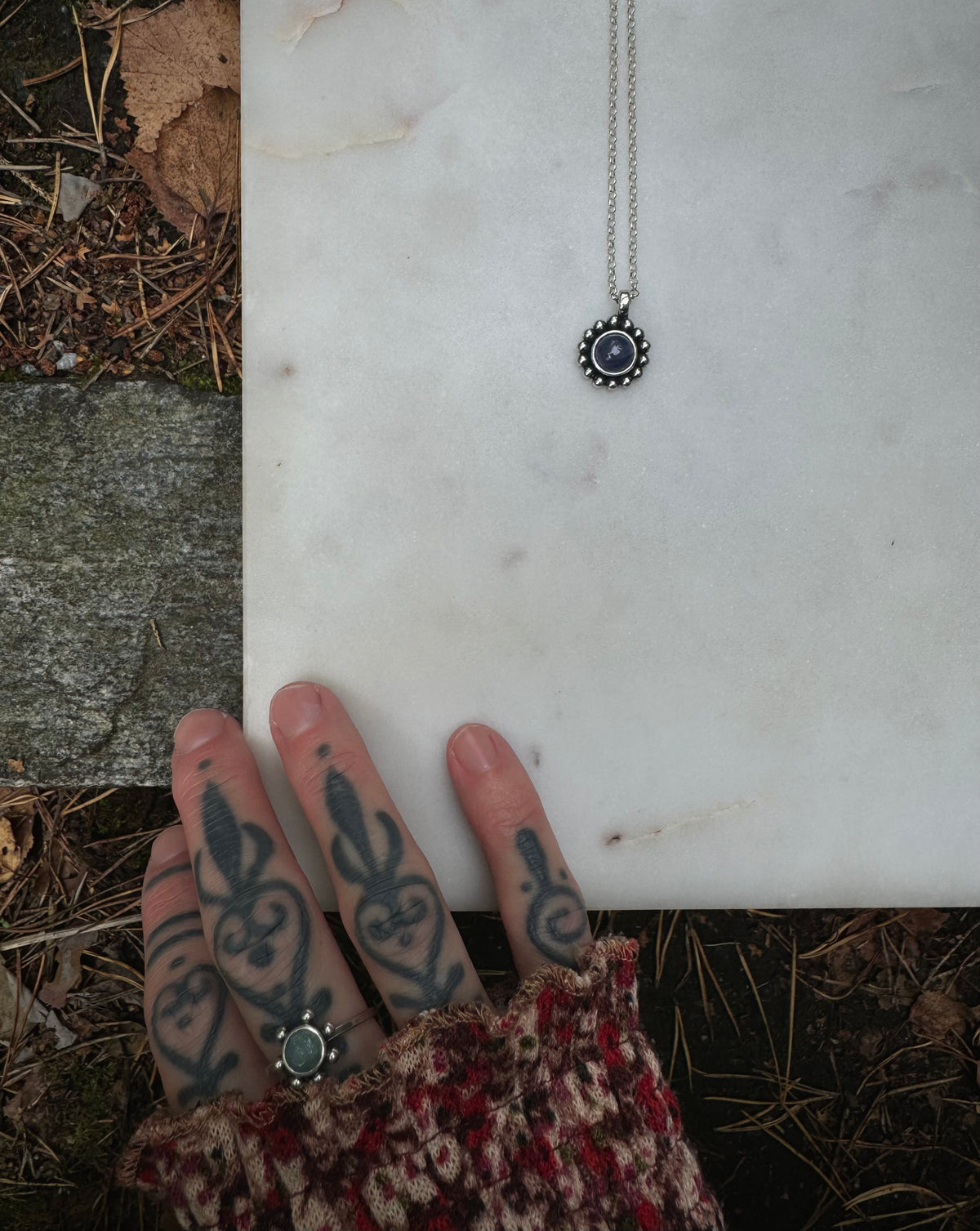 Tanzanite silver necklace