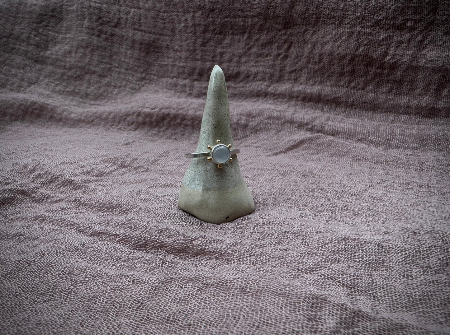 Moonstone ring with 18k gold