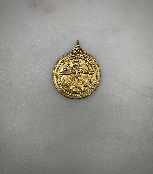 23 k gold old goddess Kali amulet