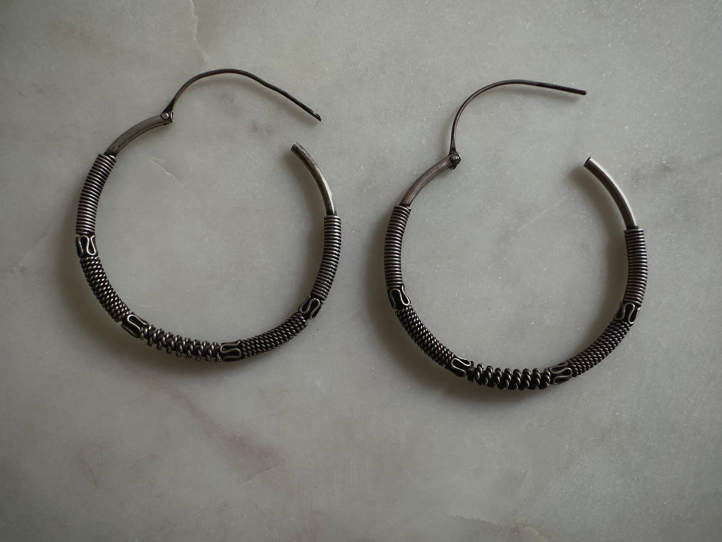 Vintage silver earrings from Rajasthan, India