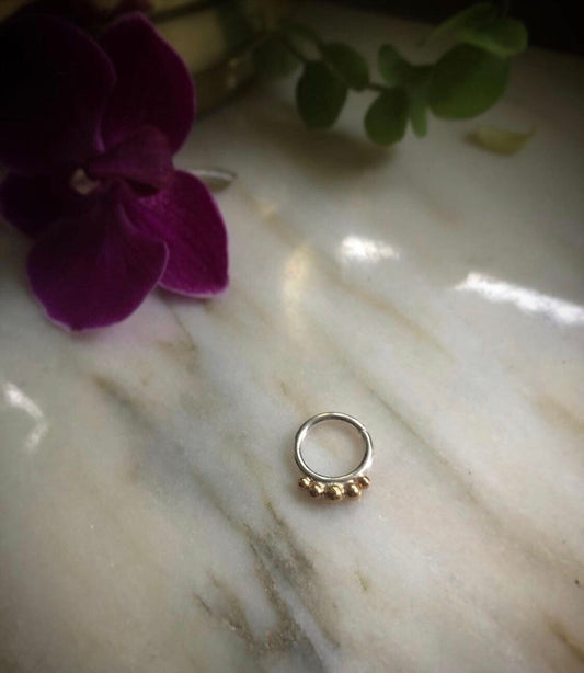 18 K fair trade gold and sterling silver septum