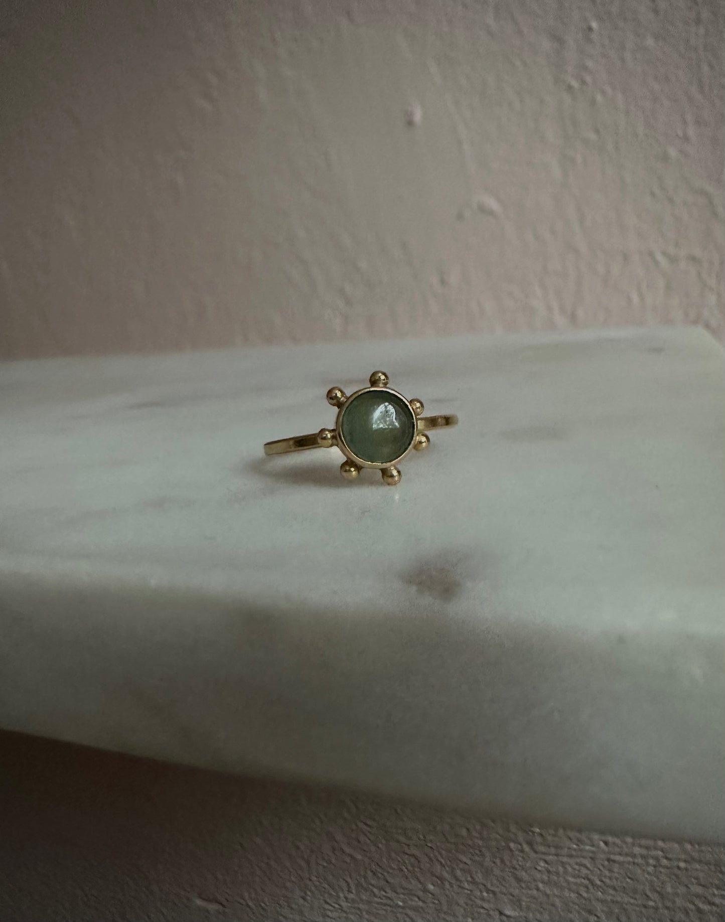 18k solid fairtrade gold ring with aquamarine